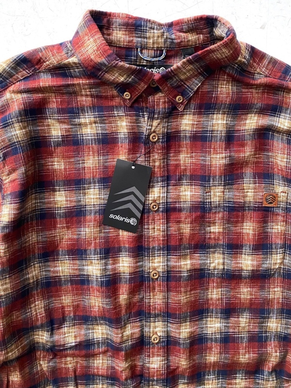 Solaris Shirt Wine Blue Shaded Check Long Sleeve Button Down Flannel Cotton